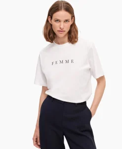 T-Shirts & Tops^Selected Femme T-Shirt Korte Mouw Vilja Ss Printed Tee W Noos Wit