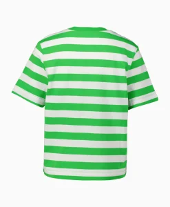 T-Shirts & Tops^Selected Femme T-Shirt Korte Mouw Essential Ss Striped Boxy Tee N Groen