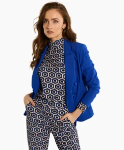 Blazers^Studio Anneloes Blazer Imari Bonded Blauw