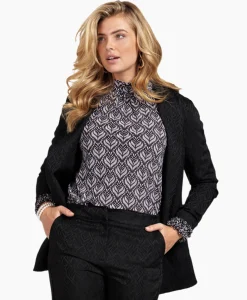 Blazers^Studio Anneloes Blazer Sence Orn. Jacquard Zwart