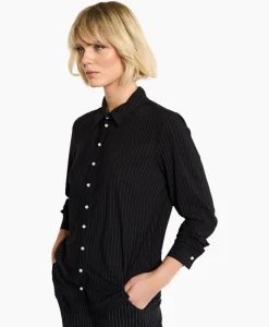 Blouses^Studio Anneloes Blouse Bobby Pearl Pinstripe Zwart Dessin