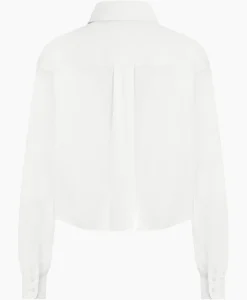 Blouses^Studio Anneloes Blouse Dion Cropped Poplin Wit
