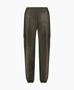 Broeken^Studio Anneloes Broek Evi Leather Cargo Trousers Bruin Dessin