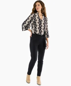 Broeken^Studio Anneloes Broek Katlyn Shiny Bnd Trousers Zwart