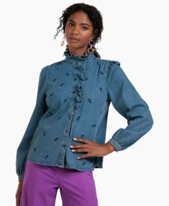 Blouses^Studio Anneloes Broek Lola Embroidery Denim Blouse Jeans