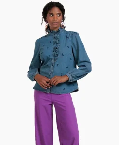 Blouses^Studio Anneloes Broek Lola Embroidery Denim Blouse Jeans