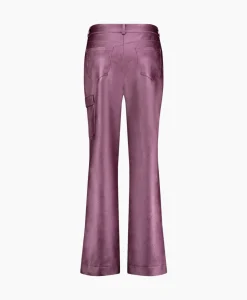 Broeken^Studio Anneloes Broek Selina Metallic Leather Trousers Paars