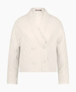 Jassen^Studio Anneloes Jack James Quilted Leather Jacket Off White