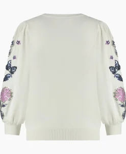 Truien^Studio Anneloes Pullover Hollie Embroidery Ecru