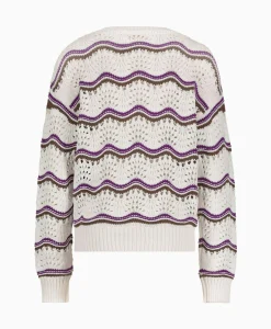 Truien^Studio Anneloes Pullover Leana Ajour Ecru
