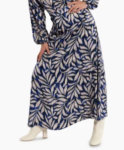 Rokken^Studio Anneloes Rok Janou Satin Flower Skirt Blauw