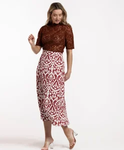 Rokken^Studio Anneloes Rok Yfke Ornament Skirt Bruin Dessin