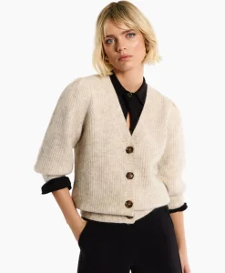 Vesten^Studio Anneloes Vest Mandy Mohair Cardigan Zand