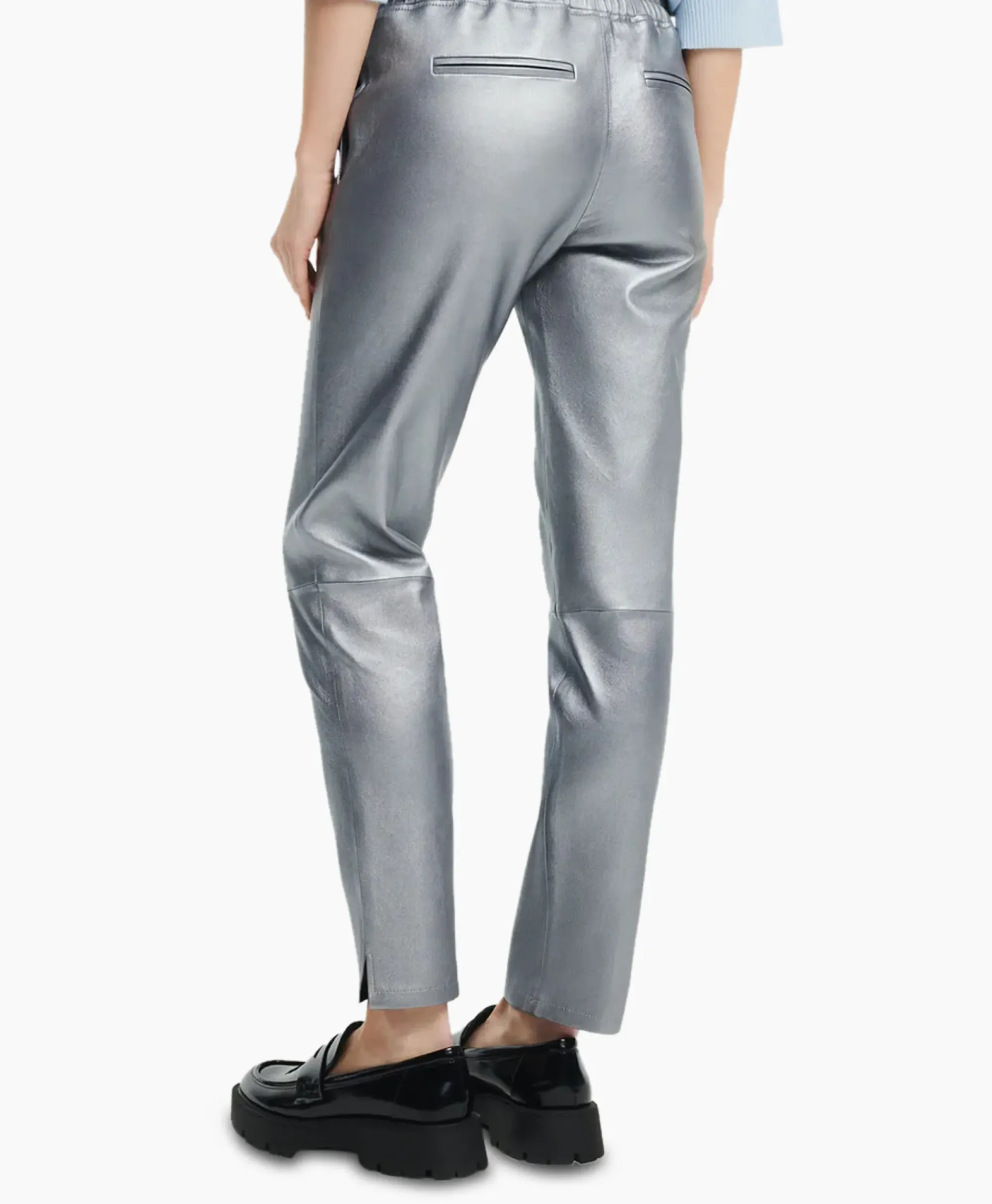 Broeken^Studioar By Arma Pantalon Naomi Stretch Plonge Zilver