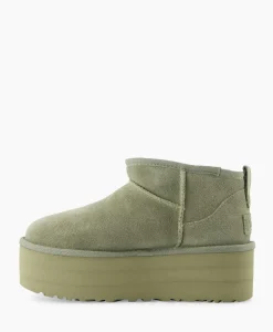 Laarzen^Ugg Enkellaars W Classic Ultra Mini Platform Groen