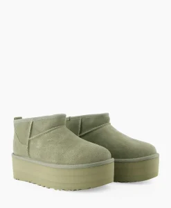 Laarzen^Ugg Enkellaars W Classic Ultra Mini Platform Groen