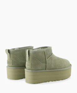 Laarzen^Ugg Enkellaars W Classic Ultra Mini Platform Groen