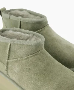 Laarzen^Ugg Enkellaars W Classic Ultra Mini Platform Groen