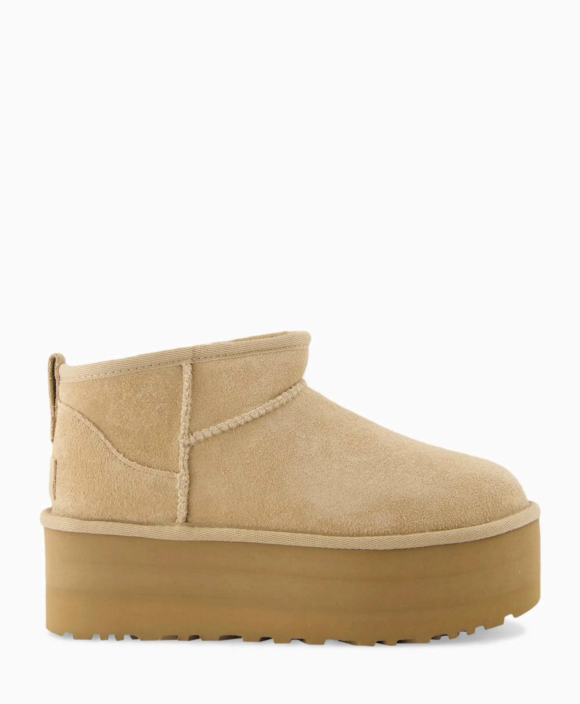 Laarzen^Ugg Enkellaars W Classic Ultra Mini Platform Beige