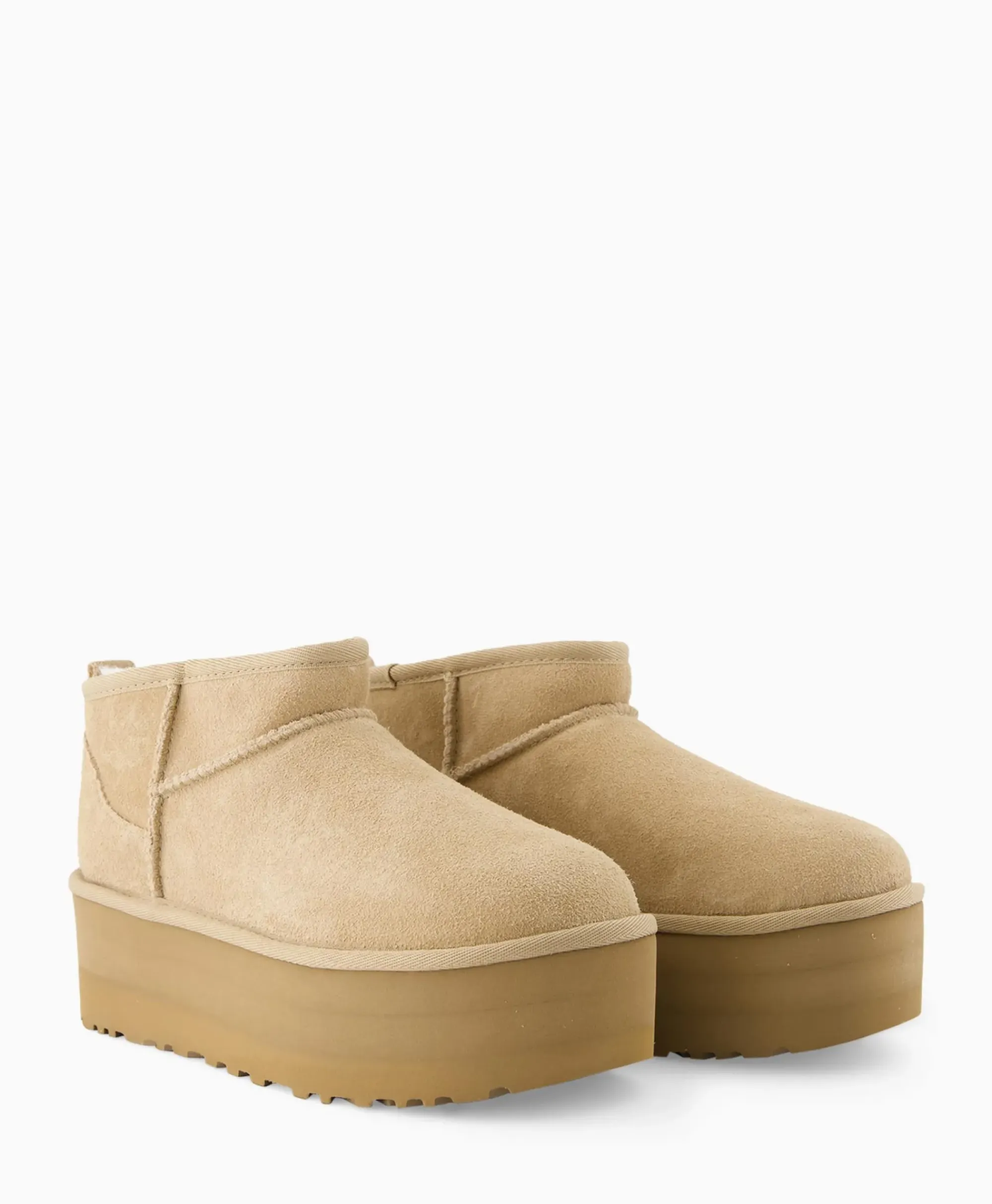 Laarzen^Ugg Enkellaars W Classic Ultra Mini Platform Beige