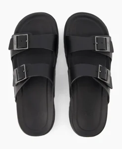 Sandalen^Ugg Sandaal Wainscott Buckle Slide Black Jeans