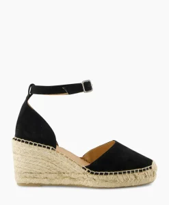 Instappers^Via Vai Espadrille Flora Braid Zwart