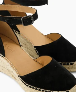 Instappers^Via Vai Espadrille Flora Braid Zwart