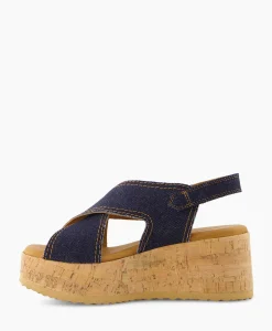 Sandalen^Via Vai Sandaal Met Hak Sissel Capri Blauw
