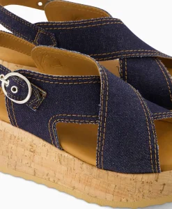 Sandalen^Via Vai Sandaal Met Hak Sissel Capri Blauw