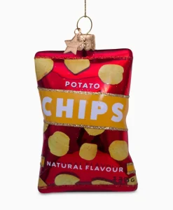 Lifestyle^Vondels Kerstbal Naturel Chips Rood