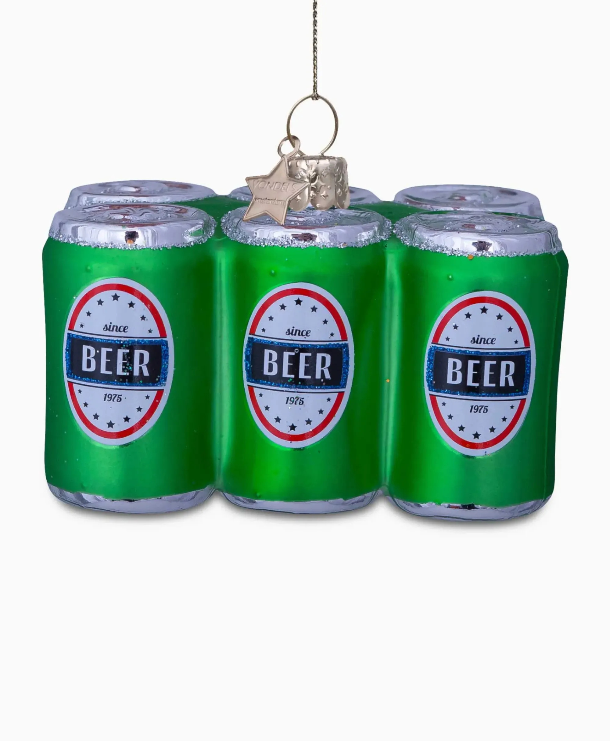 Lifestyle^Vondels Kerstbal Sixpack Bier Groen