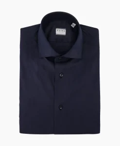 Overhemden^Xacus Tailor Fit Shirt Donker Blauw