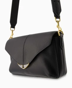 Tassen^Zadig & Voltaire Zadig & Voltaire Crossbody Tas Borderline Daily Grained Leath Zwart