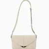 Tassen^Zadig & Voltaire Zadig & Voltaire Crossbody Tas Borderline Daily Grained Leath Ecru