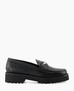 Instappers^Zadig & Voltaire Zadig & Voltaire Loafer Joecassin Semy-Shiny Calfskin Zwart