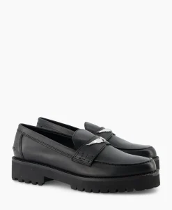 Instappers^Zadig & Voltaire Zadig & Voltaire Loafer Joecassin Semy-Shiny Calfskin Zwart