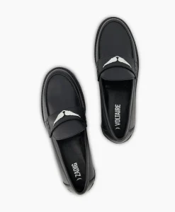Instappers^Zadig & Voltaire Zadig & Voltaire Loafer Joecassin Semy-Shiny Calfskin Zwart