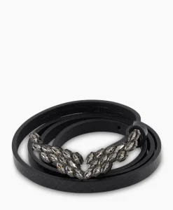 Riemen^Zadig & Voltaire Zadig & Voltaire Riem Rock Glossy Wild + Strass Zwart