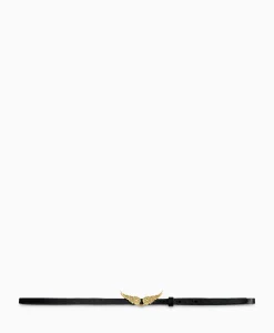 Riemen^Zadig & Voltaire Zadig & Voltaire Riem Rock Natural Leather Zwart