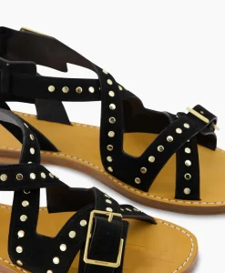 Sandalen^Zadig & Voltaire Zadig & Voltaire Sandaal Zonder Hak Cecilia Caprese Suede + Studs Zwart