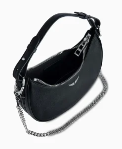 Tassen^Zadig & Voltaire Zadig & Voltaire Schouder / Hand Tas Moonrock Grained Leather Zwart
