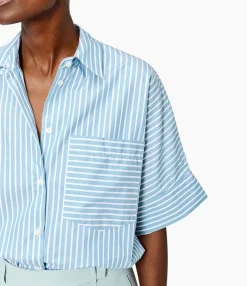 Blouses^Zenggi Blouse Stripe Boxy Licht Groen