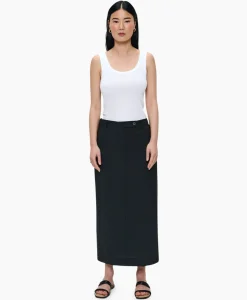 Rokken^Zenggi Midi Rok Tropical Wool Straight Zwart