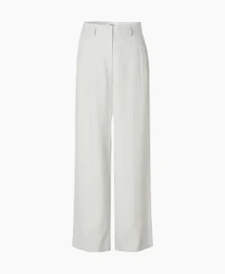 Broeken^Zenggi Pantalon Melange Linnen Wide Leg Grijs