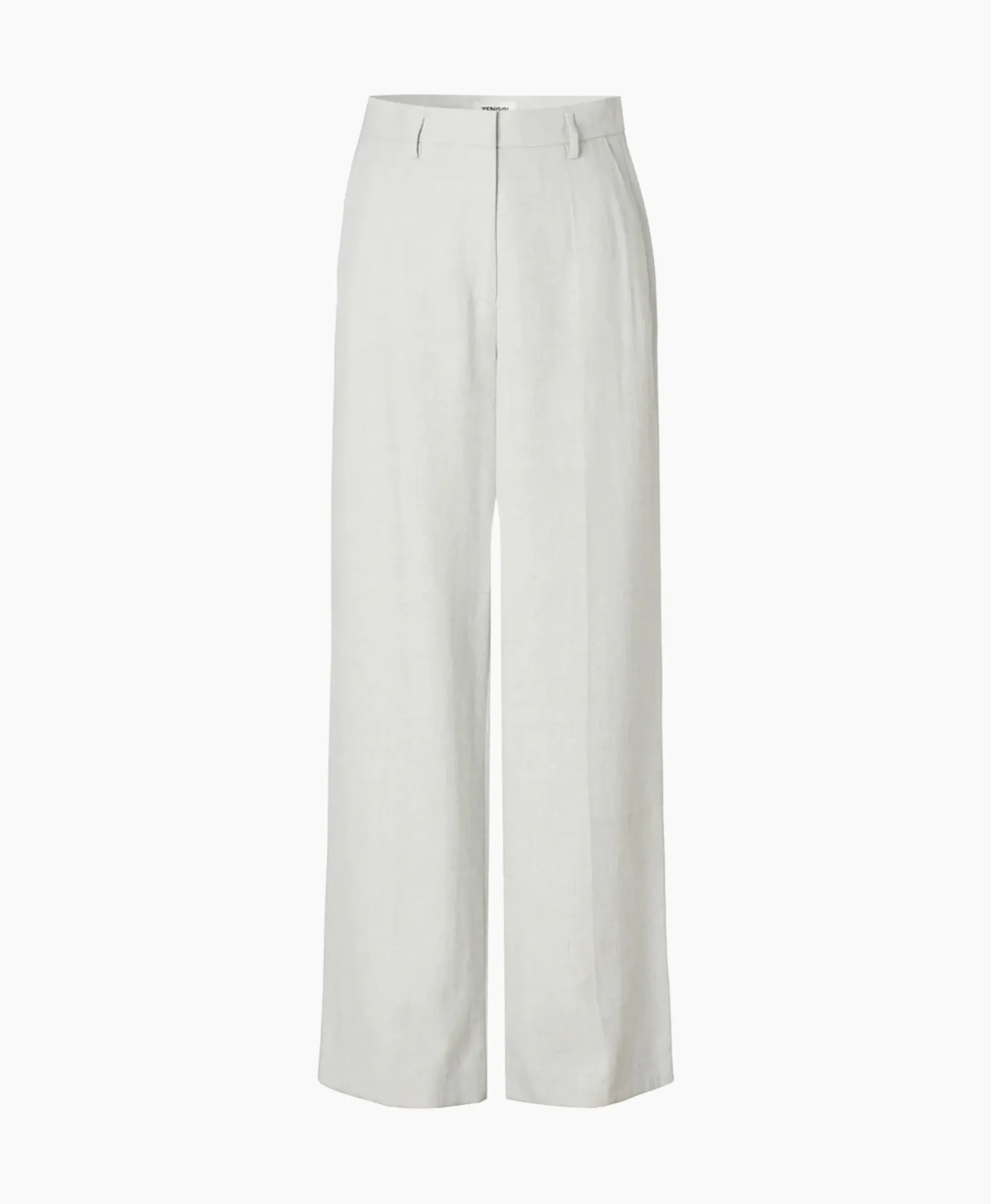 Broeken^Zenggi Pantalon Melange Linnen Wide Leg Grijs