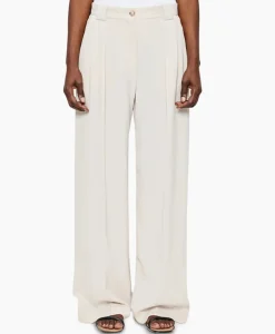 Broeken^Zenggi Pantalon Wide Pleated Off White