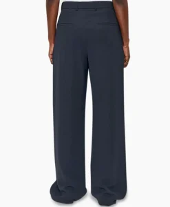 Broeken^Zenggi Pantalon Wide Pleated Donker Blauw