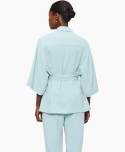 Vesten^Zenggi Vest Japanse Crepe Kimono Licht Groen