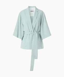 Vesten^Zenggi Vest Japanse Crepe Kimono Licht Groen